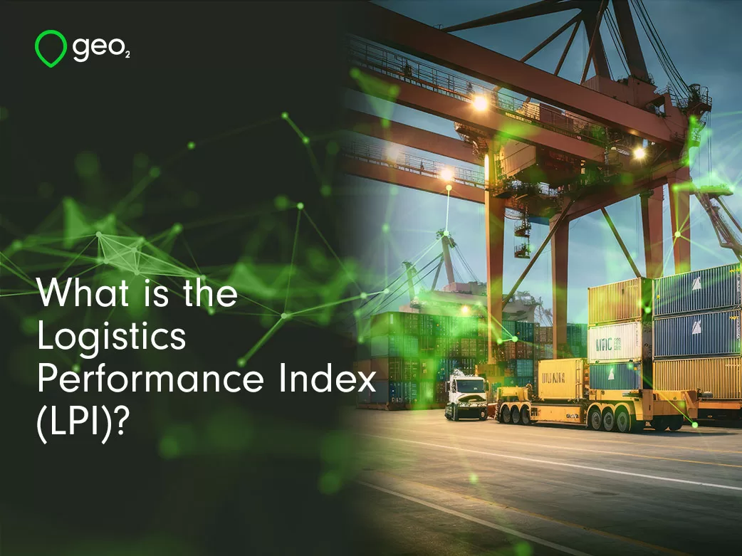What is the Logistics Performance Index (LPI)? Title page with image of harbour shipping crates with green plexus overlayed